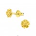 Rose - 925 Sterling Silver Plain Ear Studs A4S25219