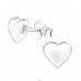 Heart - 925 Sterling Silver Plain Ear Studs A4S26060
