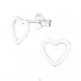 Heart - 925 Sterling Silver Plain Ear Studs A4S26065