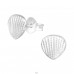 Shell - 925 Sterling Silver Plain Ear Studs A4S26073