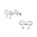Bow - 925 Sterling Silver Plain Ear Studs A4S26222