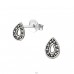 Drop - 925 Sterling Silver Plain Ear Studs A4S26231