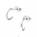 Half Round - 925 Sterling Silver Plain Ear Studs A4S26235