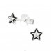 Star - 925 Sterling Silver Plain Ear Studs A4S26787