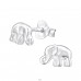 Elephant - 925 Sterling Silver Plain Ear Studs A4S26991