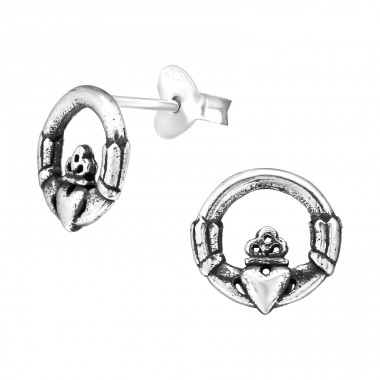 Claddagh - Striebro 925 Jednoduché puzetové Náušnice A4S27766
