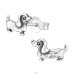 Dog - 925 Sterling Silver Plain Ear Studs A4S27767