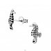 Seahorse - 925 Sterling Silver Plain Ear Studs A4S28274