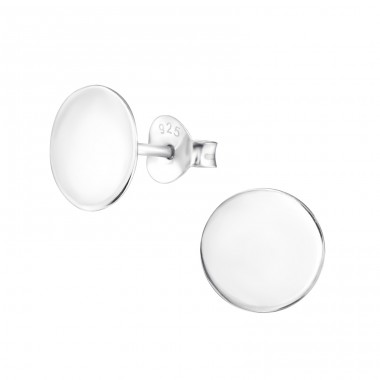 Round - 925 Sterling Silver Plain Ear Studs A4S28603