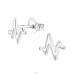 Pulse - 925 Sterling Silver Plain Ear Studs A4S28607