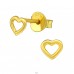 Heart - 925 Sterling Silver Plain Ear Studs A4S29102