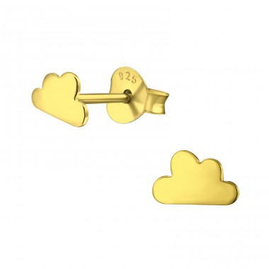 Cloud - 925 Sterling Silver Plain Ear Studs A4S30262
