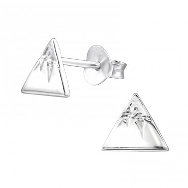 Silver Peak of the Mountain - Einfache Ohrstecker aus 925er Silber A4S30276