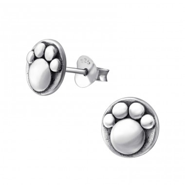 Paw Tlač - Striebro 925 Jednoduché puzetové Náušnice A4S31382