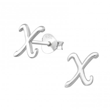'x' - Striebro 925 Jednoduché puzetové Náušnice A4S31431