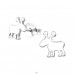 Moose - 925 Sterling Silver Plain Ear Studs A4S32172