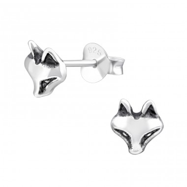 Fuchs - 925er Silber Glatte Ohrstecker A4S32194
