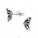 Schmetterling - 925er Silber Glatte Ohrstecker A4S33260