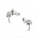 Flamingo - 925 Sterling Silver Plain Ear Studs A4S33605