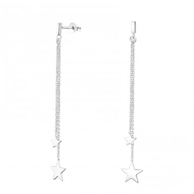 Bar - 925er Silber Glatte Ohrstecker A4S34874