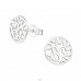 Vine - 925 Sterling Silver Plain Ear Studs A4S34989