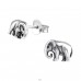 Elephant - 925 Sterling Silver Plain Ear Studs A4S34990