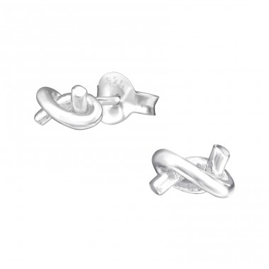 Knoten - 925er Silber Glatte Ohrstecker A4S36676