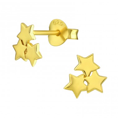 Triple Star - Striebro 925 Jednoduché puzetové Náušnice A4S36686