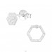 Hexagon - Striebro 925 Jednoduché puzetové Náušnice A4S36947