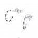 Twist Half Hoop - 925 Sterling Silver Plain Ear Studs A4S36973