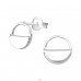 Semicircle - 925 Sterling Silver Plain Ear Studs A4S37183