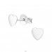 Heart - 925 Sterling Silver Plain Ear Studs A4S37341
