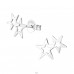 Double Star - 925 Sterling Silver Plain Ear Studs A4S38090