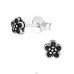 Flower - 925 Sterling Silver Plain Ear Studs A4S38176