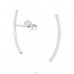 Curved - 925 Sterling Silver Plain Ear Studs A4S38299