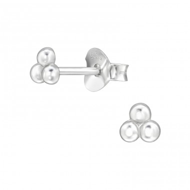 Ball triangle - 925 Sterling Silver Plain Ear Studs A4S38341