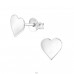 Heart - 925 Sterling Silver Plain Ear Studs A4S38348