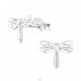 Dragonfly - 925 Sterling Silver Plain Ear Studs A4S38409