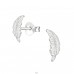 Feather - 925 Sterling Silver Plain Ear Studs A4S38532
