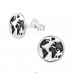 Earth Planet - 925 Sterling Silver Plain Ear Studs A4S38629