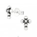 Cross - 925 Sterling Silver Plain Ear Studs A4S38782