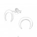Moon - 925 Sterling Silver Plain Ear Studs A4S38930