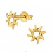 Sun - 925 Sterling Silver Plain Ear Studs A4S39029