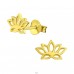 Lotus Flower - 925 Sterling Silver Plain Ear Studs A4S39031