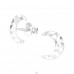Moon - 925 Sterling Silver Plain Ear Studs A4S39060