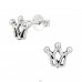 Crown - 925 Sterling Silver Plain Ear Studs A4S39134
