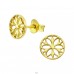 Flower - 925 Sterling Silver Plain Ear Studs A4S39304