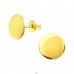 Golden flat coin - 925 Sterling Silver Plain Ear Studs A4S39306