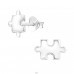 Puzzle - Mismatch - 925 Sterling Silver Plain Ear Studs A4S39654