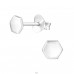 Hexagon - 925 Sterling Silver Plain Ear Studs A4S39808